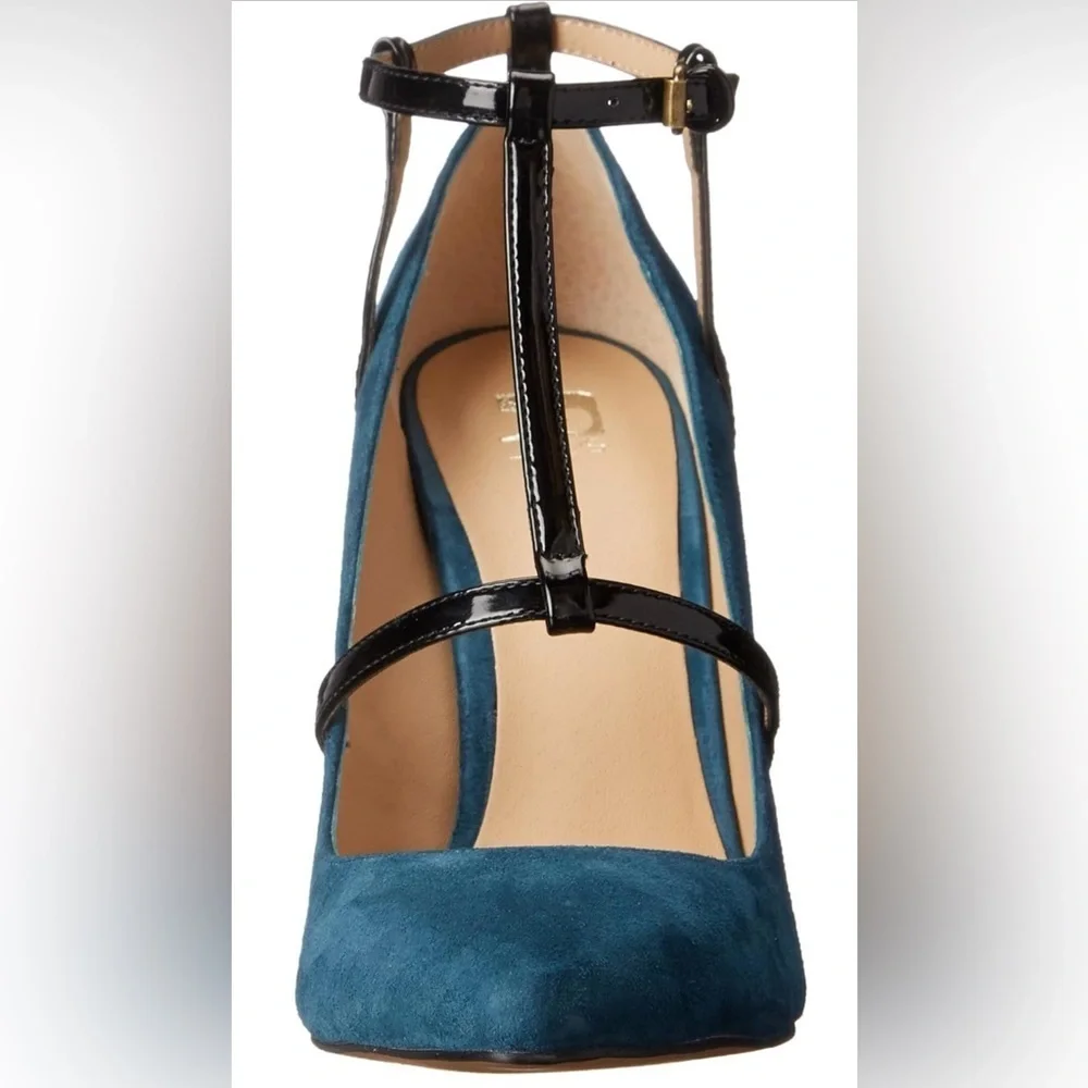 Joe's Jeans Women's Gadget Dress T-Strap Pump, Blue Suede 9